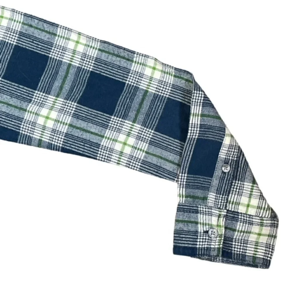 HOLLISTER Blue Plaid Long Sleeve Flannel Shirt - Size Medium